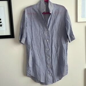 BABATON RELAXED BUTTON UP STRIPED SHIRT DRESS SIZE XXS